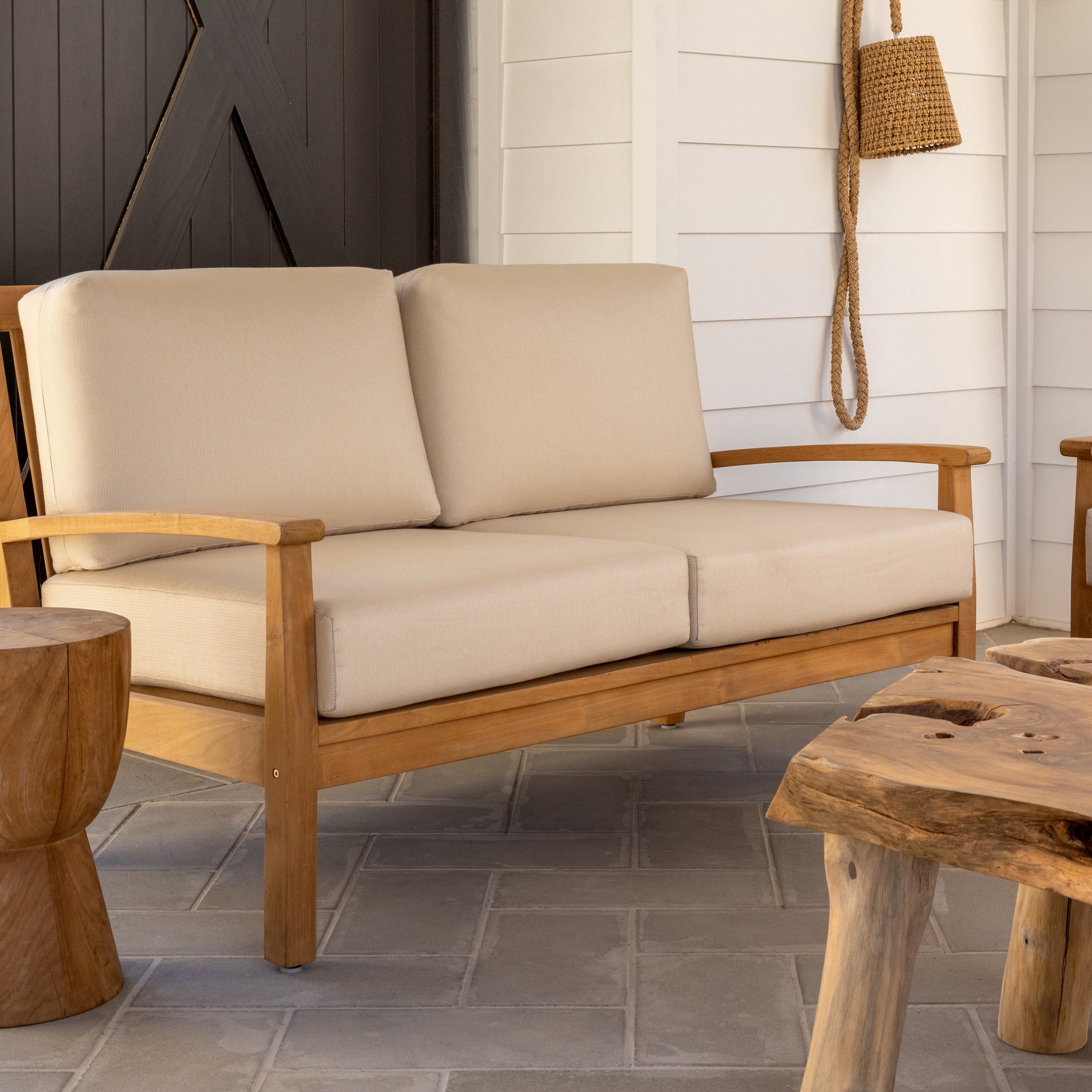 Naples Teak Outdoor Loveseat