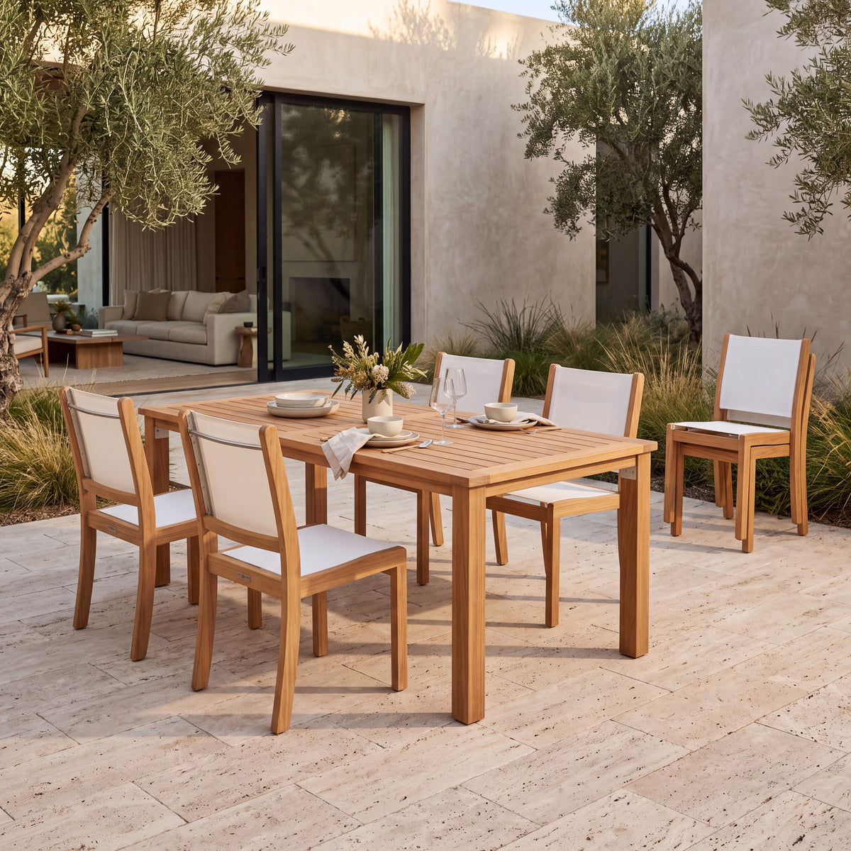 Long Island Teak A-Grade Outdoor Dining Table 78"