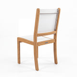 Santorini Teak A-Grade and Mesh Stacking Outdoor Dining Side Chair (White)
