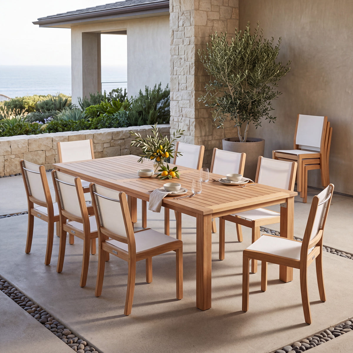 Long Island Teak A-Grade Outdoor Dining Table 102"