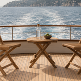 Skipper Round Teak A-Grade Outdoor Folding Side Table