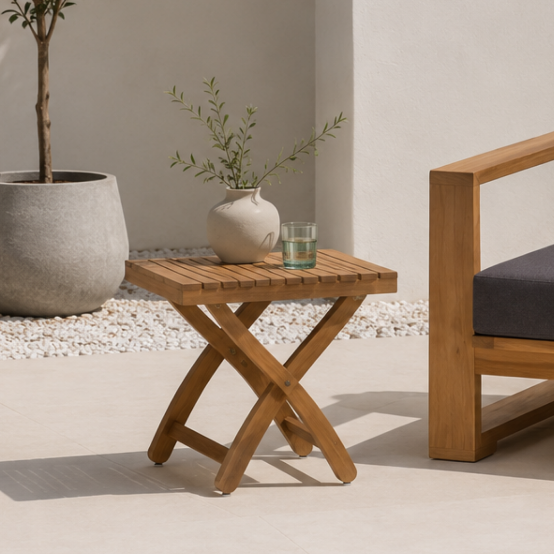 Starboard Teak A-Grade Outdoor Folding Side Table