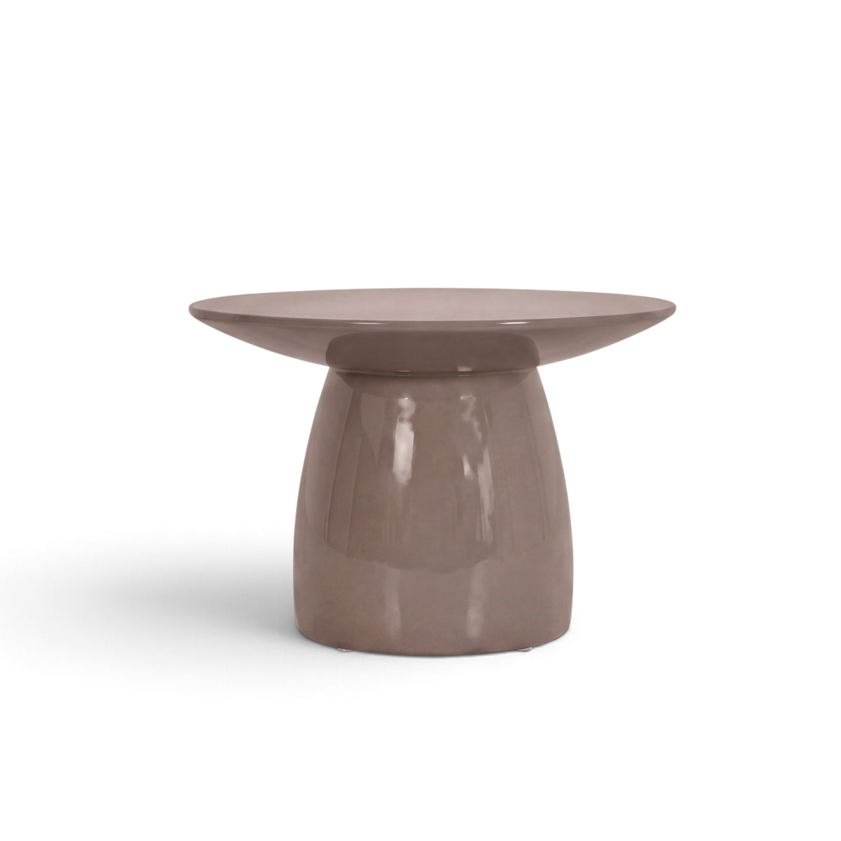 Parlor Fiberglass Outdoor Side Table (Taupe)