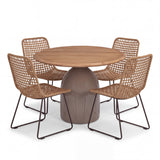 Leni Dining Table A-Grade Set with Molly Rope Side Chairs