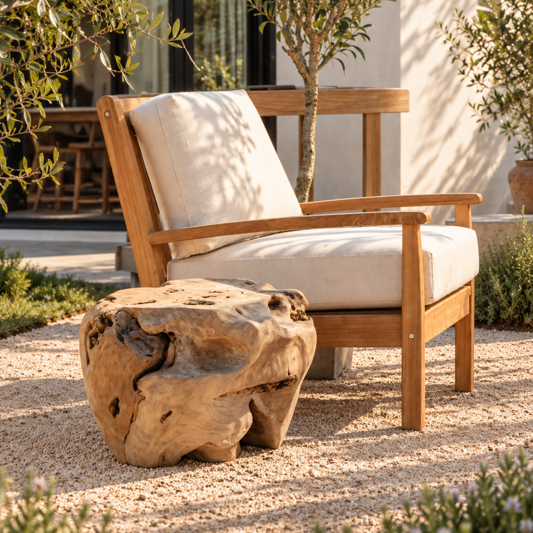 Woodrock Organic Teak Ball Coffee Side Table