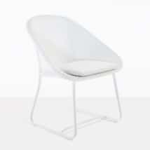breeze white outdoor front angle dining chair