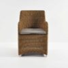 moni wicker dining chair sand with cushion front view