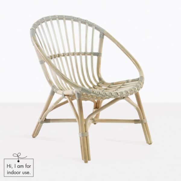 indoor arm chair rattan front angle view