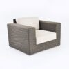 large outdoor wicker chair with cushion
