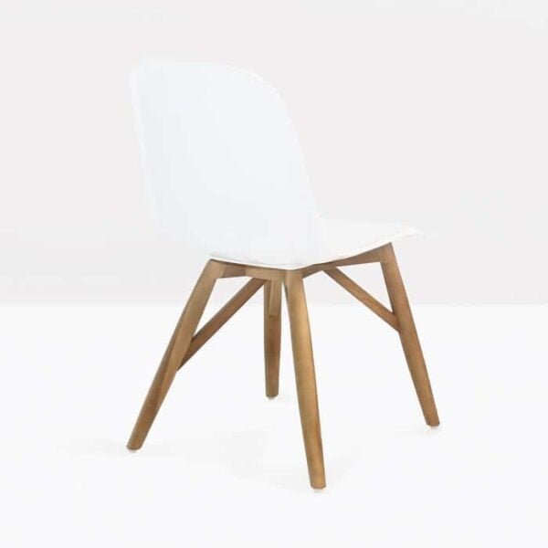 white fiberglass bistro chair