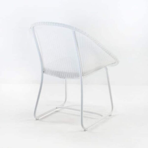 white outdoor dining chair