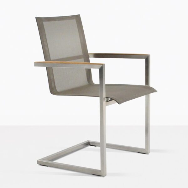 bruno teak dining chair angle taupe