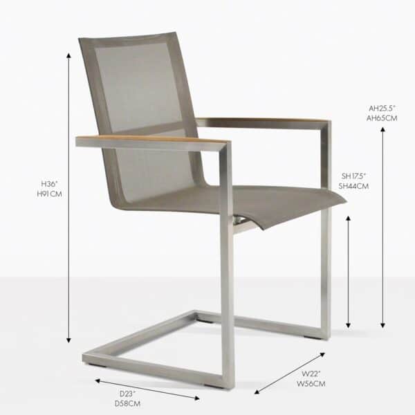 bruno stainless steel dining chair