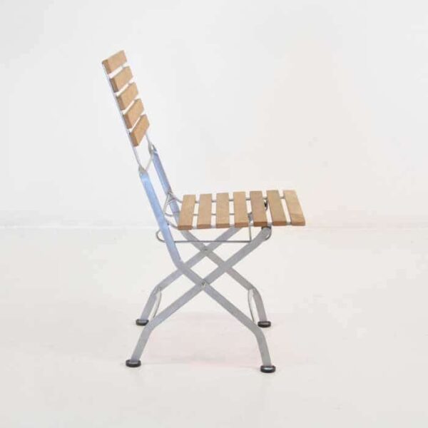 teak cafe folding side chair