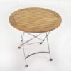 cafe round teak folding table