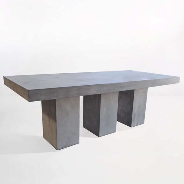 Blok Rectangle 3 Pedestal Concrete Dining Table-0