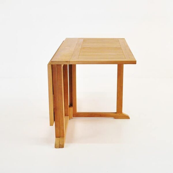 square teak drop leaf table with dropped leaf