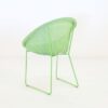 metro outdoor wicker dining chair green back angle view