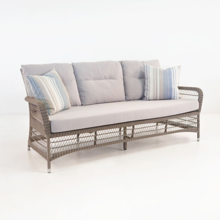 Hampton Outdoor Wicker Sofa (Pebble)-0