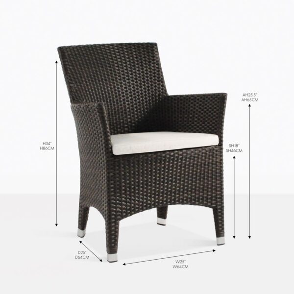 luigi arm chair outdoor wicker dining chair