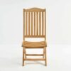 marina teak folding outdoor dining chair front view