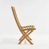 marina teak folding outdoor dining chair side view