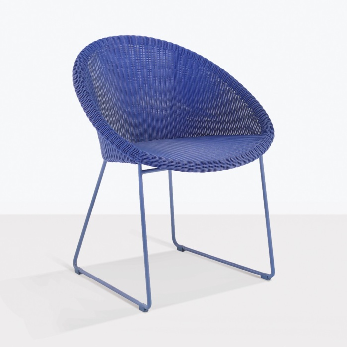 metro blue angle dining chair