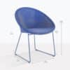 metro wicker blue arm chair