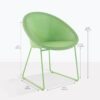 metro green wicker dining arm chair