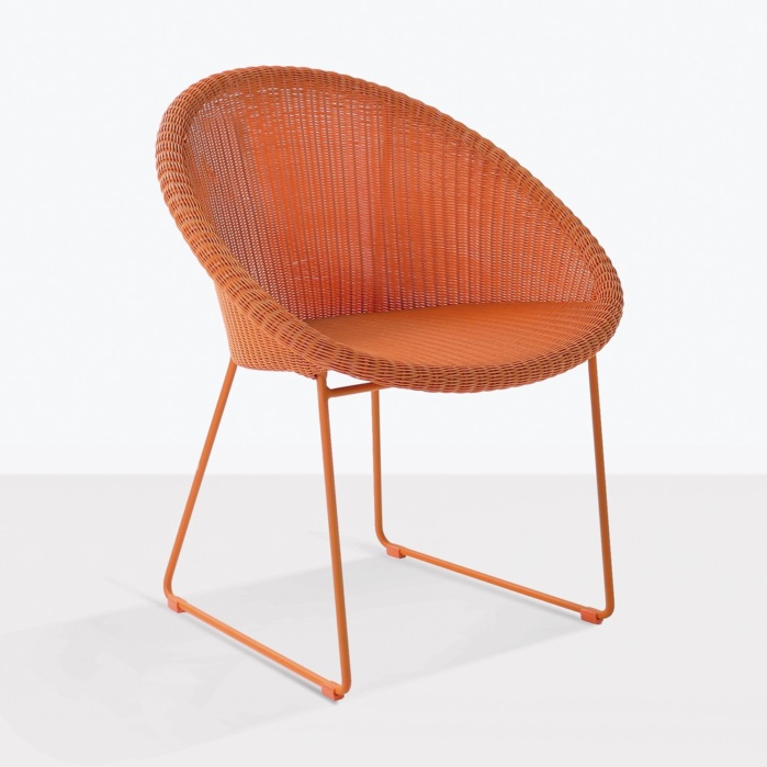 metro orange angle dining chair