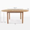 Nova round teak extension dining table
