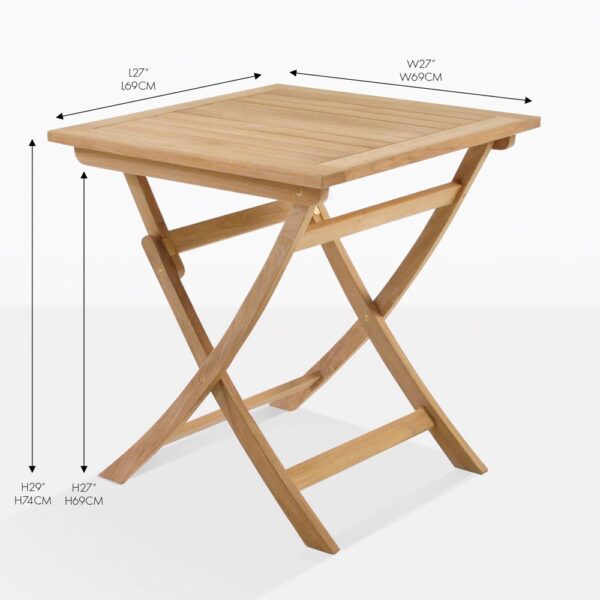 square teak folding table
