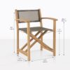 cannes taupe folding teak dining chair