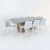 Outdoor Dining Set | Concrete Table & 8 Box Chairs -0