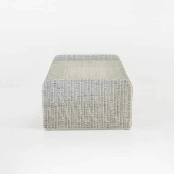 cube outdoor wicker coffee table stonewash side view