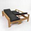 patio furniture - havana teak double sun lounger with back up