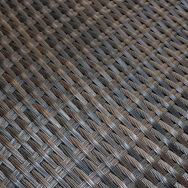 drum wicker side table java closeup view