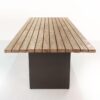 new york reclaimed teak dining table end view