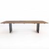 new york reclaimed teak dining table side view
