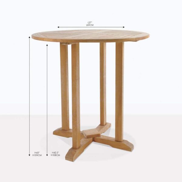 round teak pedestal bar table