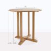 round teak pedestal bar tables