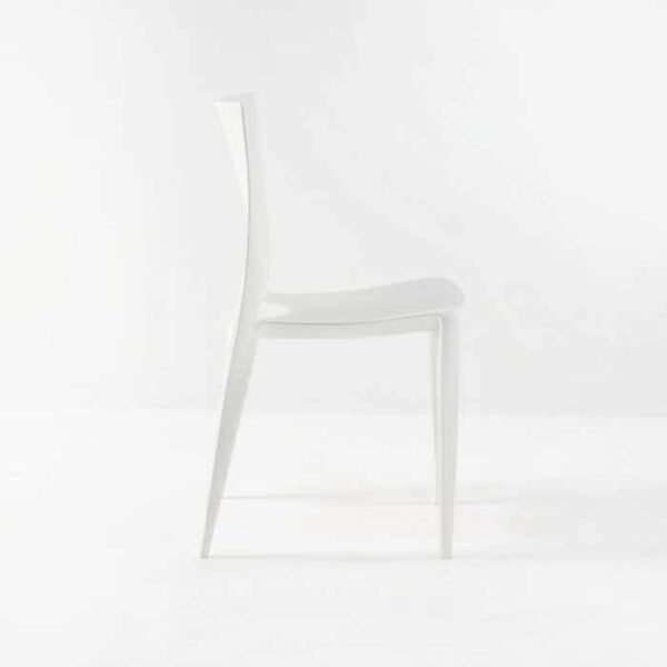 stiletto plastic dining chair side view