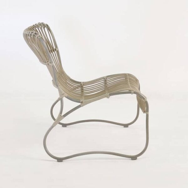 weave wicker and aluminum relaxing chair side view