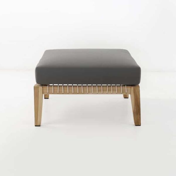 ottoman with gray cushion front facing