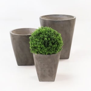 round concrete planter
