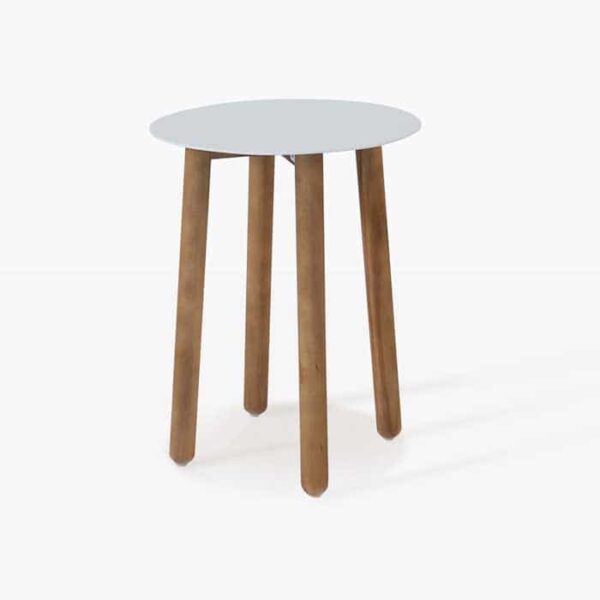 a-grade teak outdoor side table white