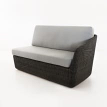 Brooklyn Outdoor Wicker Sectional Left Arm Sofa (Charcoal)-0