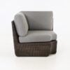 brown wicker corner chair