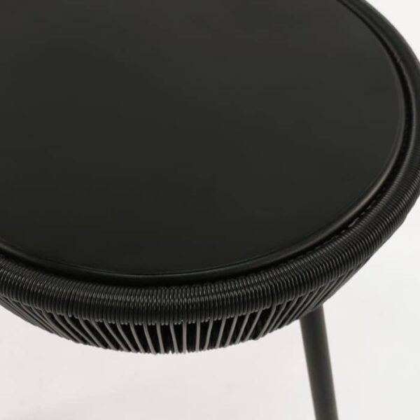 black side table top view