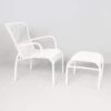 Luxe Outdoor Chair and Ottoman (White)-0